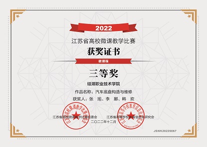 汽车与交通工程学院张旭、李娜、韩欢教师团队获2022年江苏省高校微课教学比赛三等奖